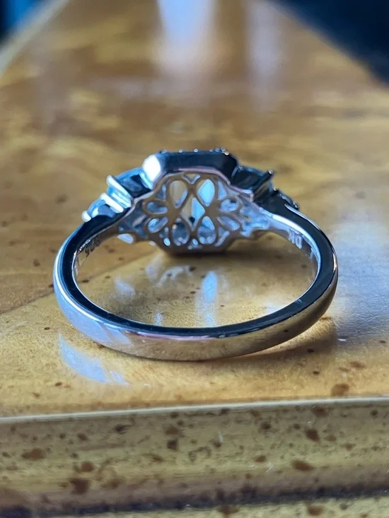 Natural Aquamarine Blue Topaz Sterling Silver Ring Size 10 - Picture 4 of 11